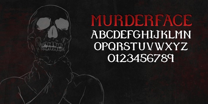 Beispiel einer Murder Face Regular-Schriftart